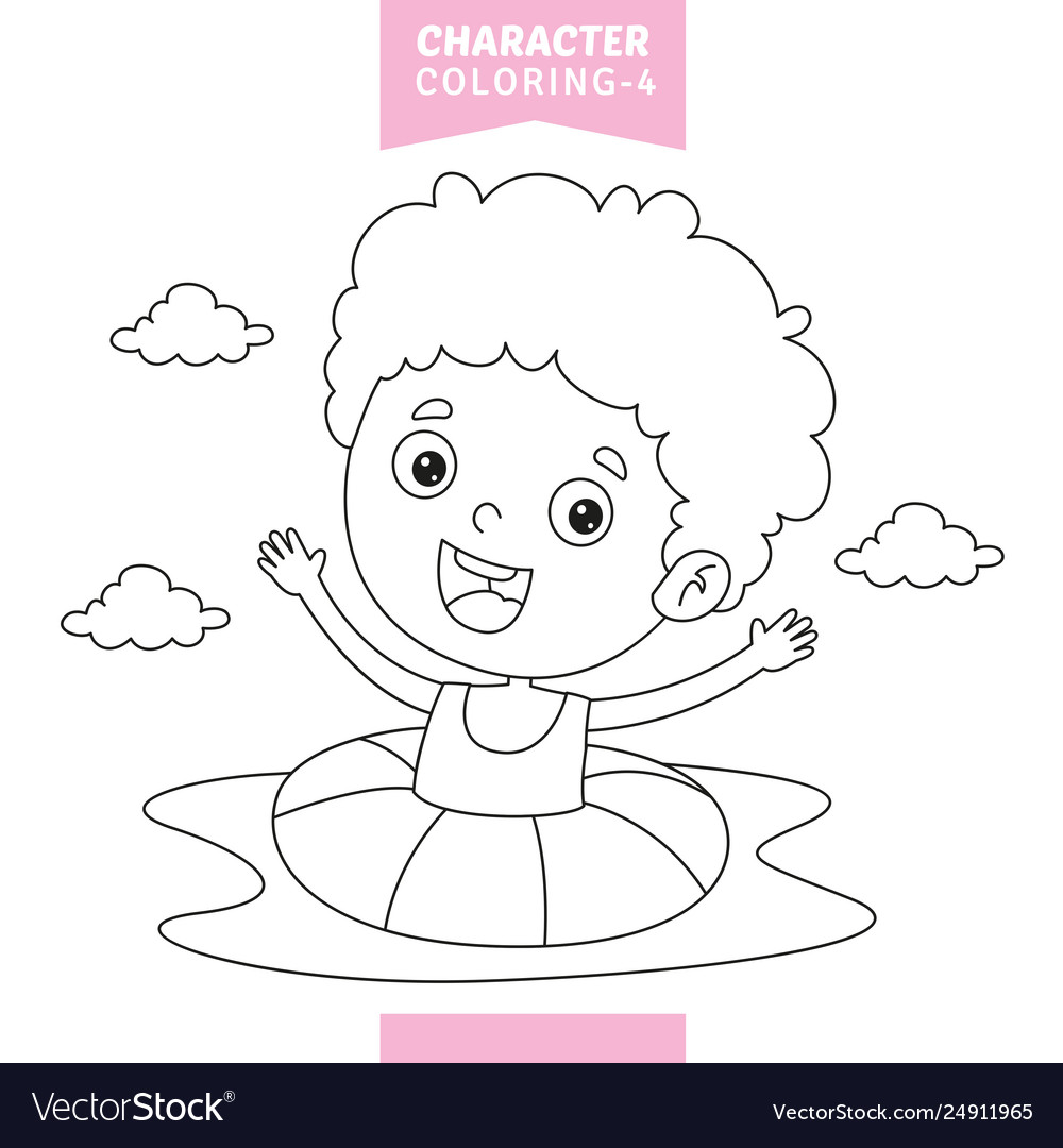 Character coloring page Royalty Free Vector Image