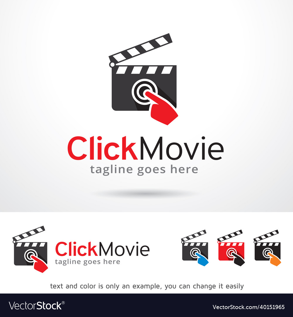 Click movie logo template Royalty Free Vector Image