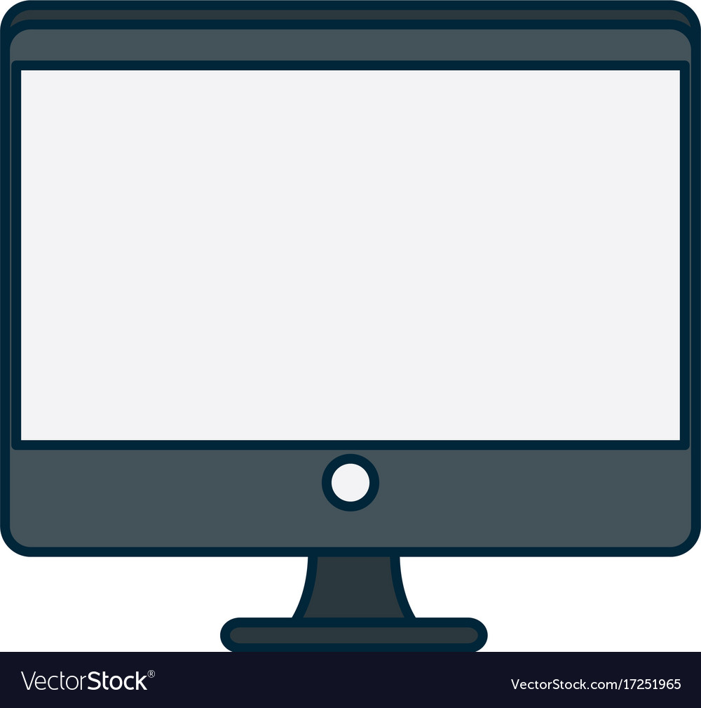 Computer display isolated icon Royalty Free Vector Image