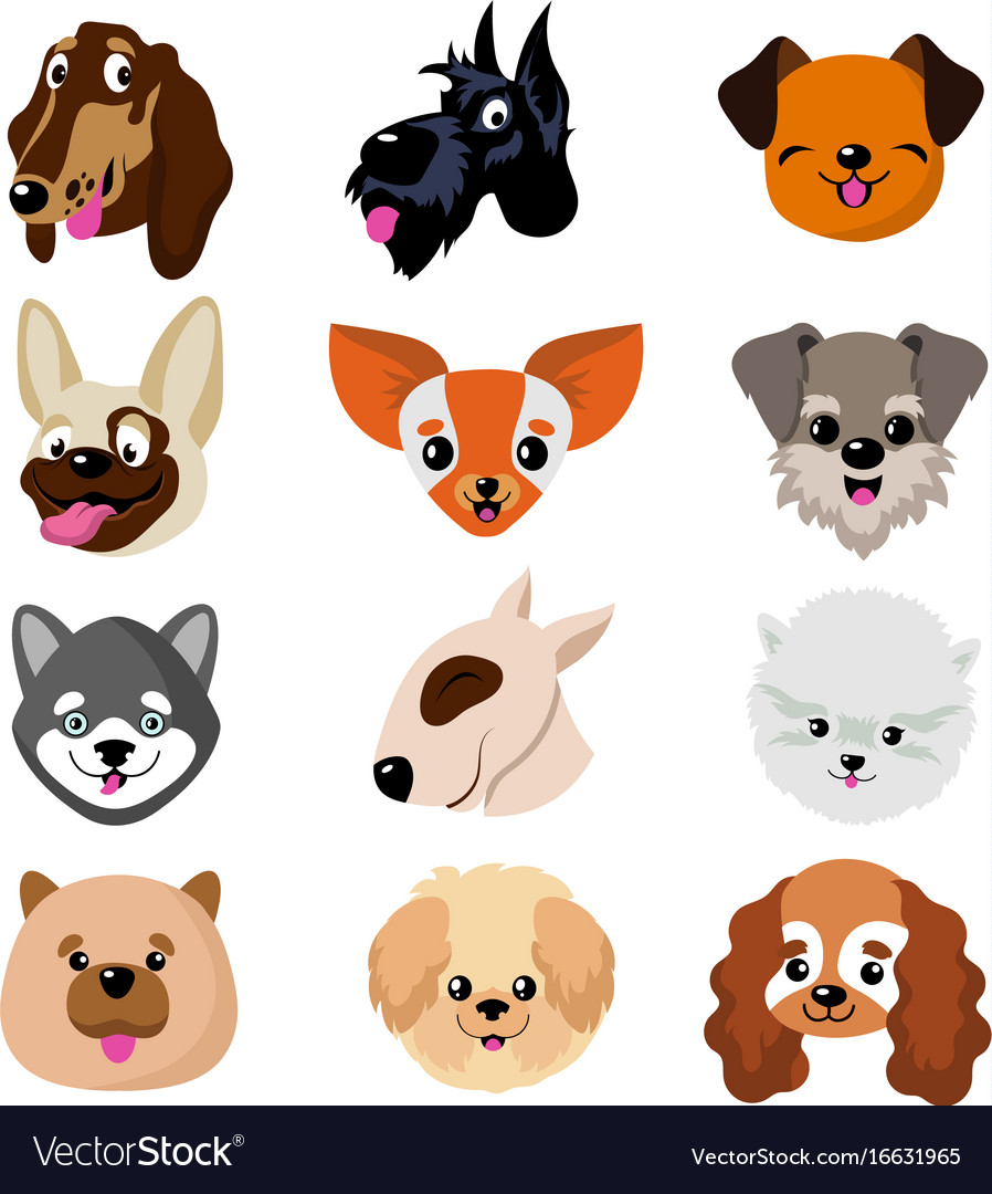 cute dog cartoon face