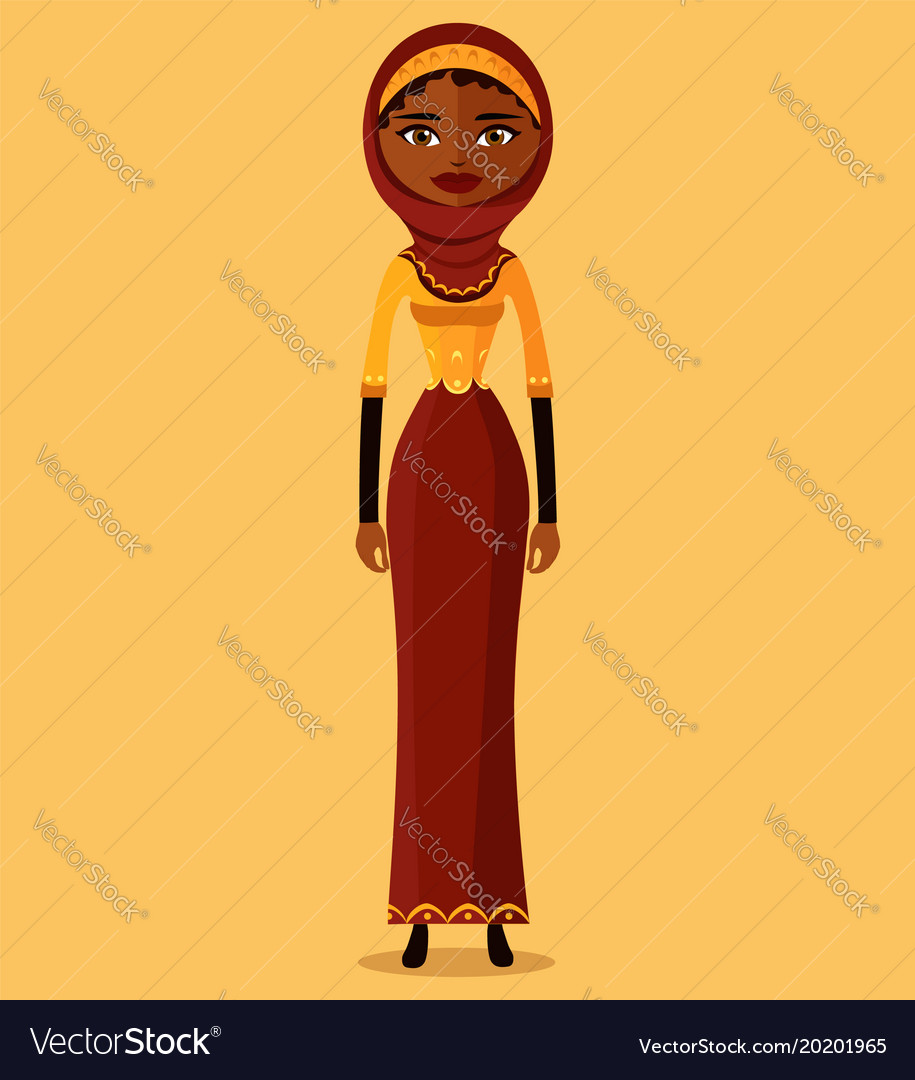 Muslim arab iran business woman Royalty Free Vector Image