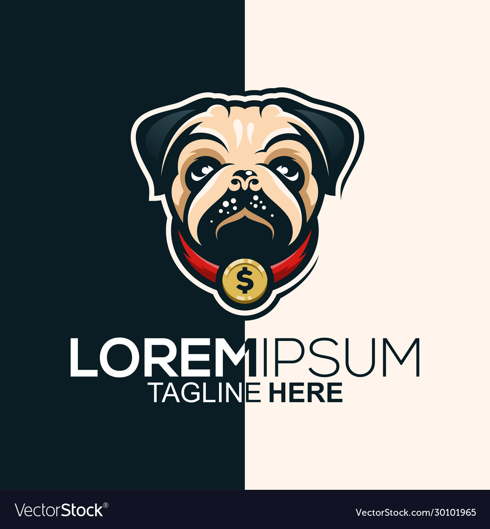 Pug logo design Royalty Free Vector Image VectorStock