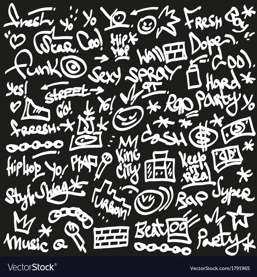 Raphip hop symbols - doodles set