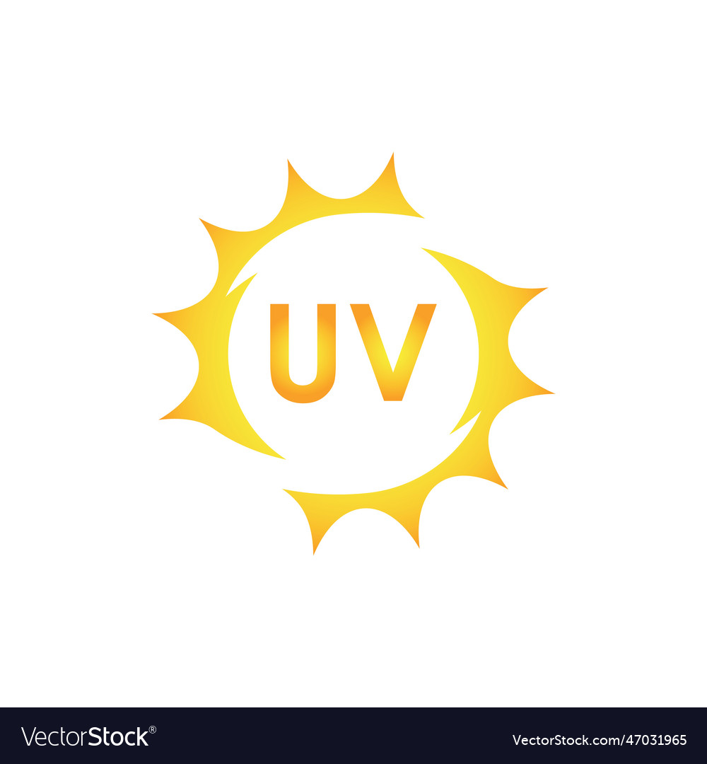 Uv protection icon ultraviolet logo Royalty Free Vector