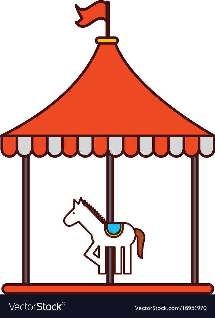 Carnival carousel isolated icon Royalty Free Vector Image