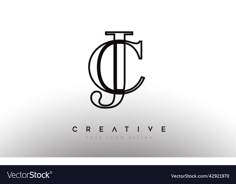 Cj cj letter design logo logotype icon concept Vector Image