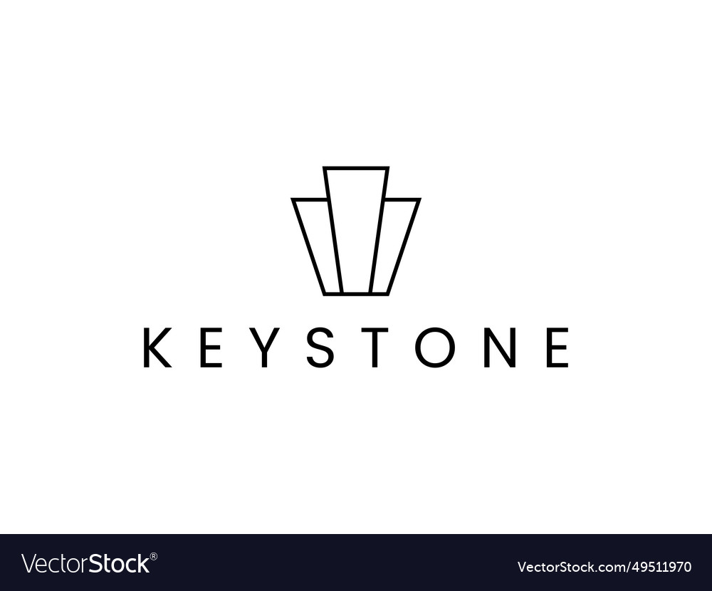 Creative keystone line logo design Royalty Free Vector Image