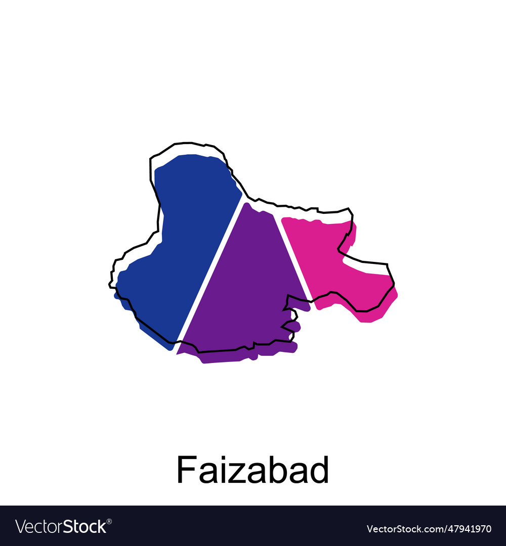 Faizabad city of india map Royalty Free Vector Image