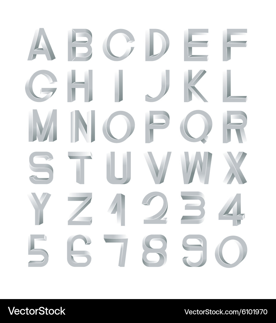 Impossible font set Royalty Free Vector Image - VectorStock