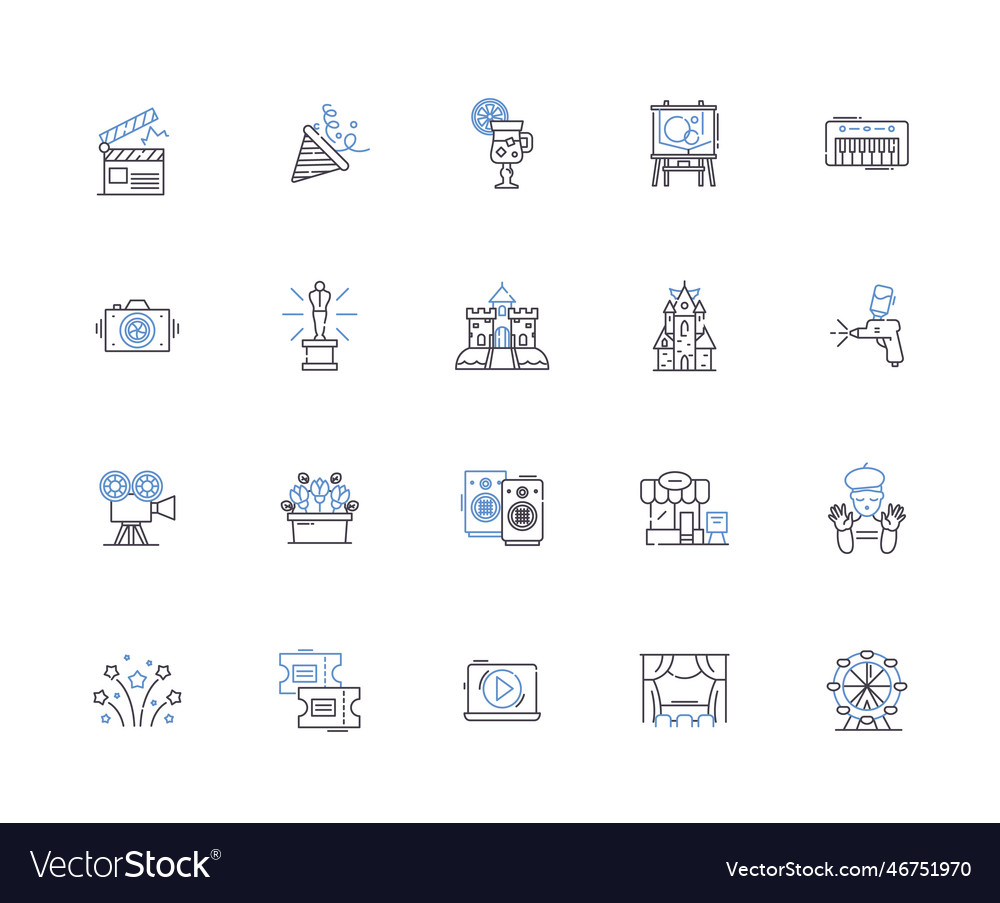 Performance marketing outline icons collection Vector Image