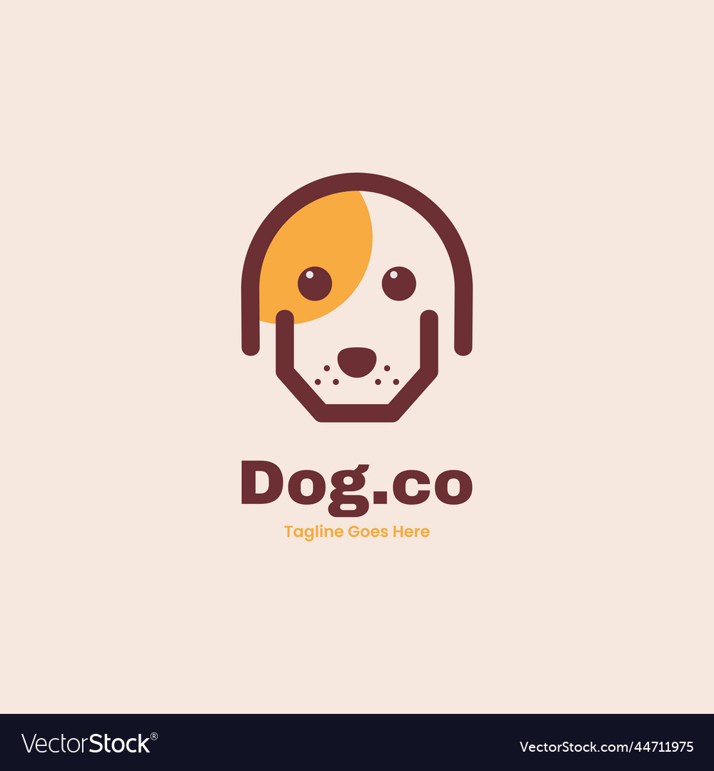 Logo dog line art style Royalty Free Vector Image