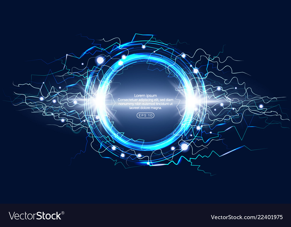 Luminous electric circle lightning atmospheric Vector Image