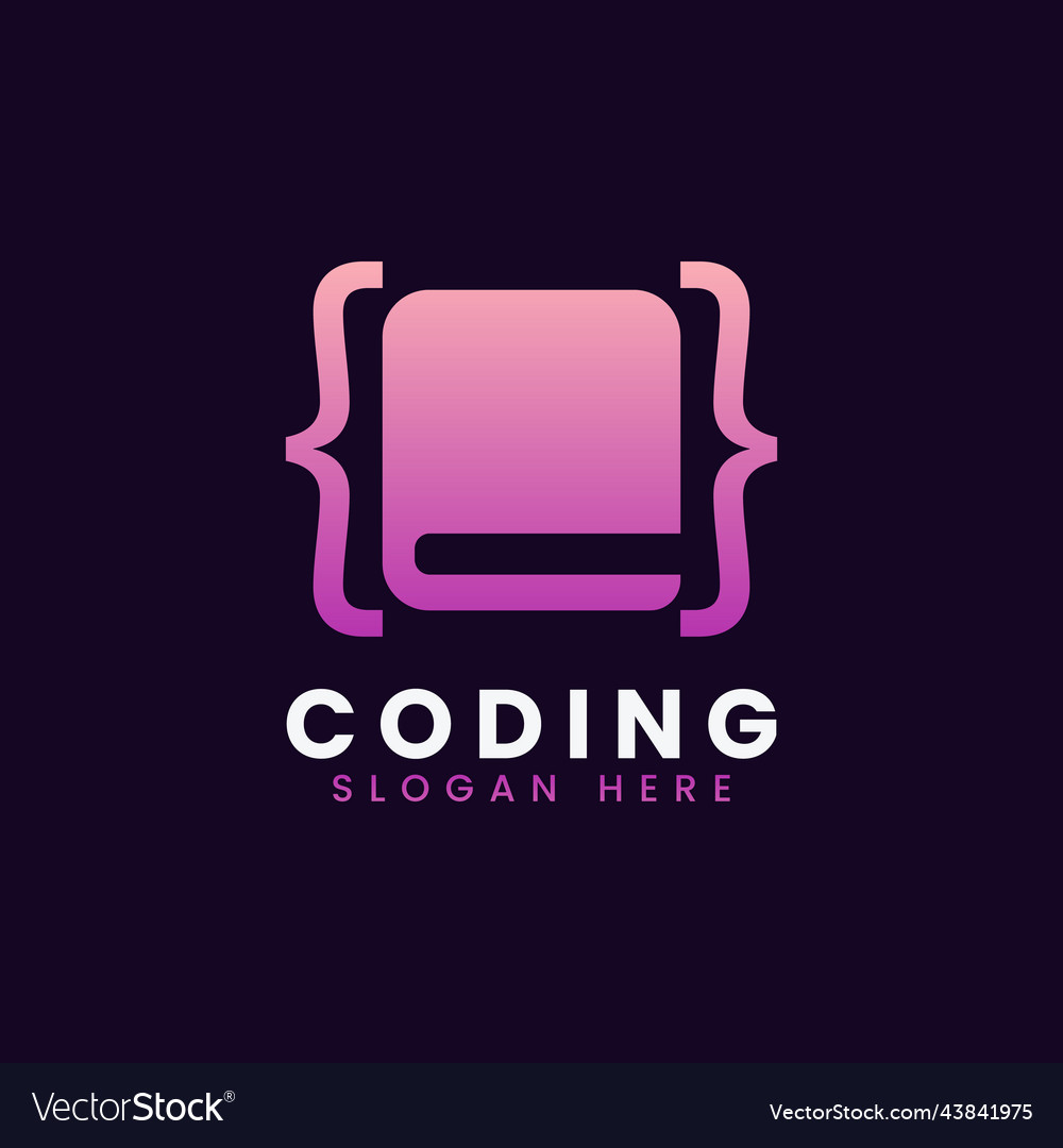 Modern computer programming coding logo design Vector Image