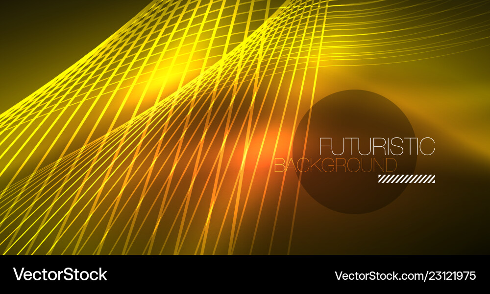 Neon Glowing Magic Background Neon Banner Night Vector Image