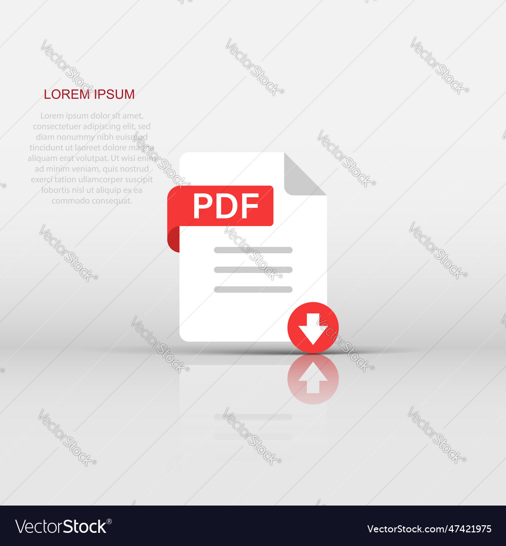 Pdf icon in flat style document text on white Vector Image