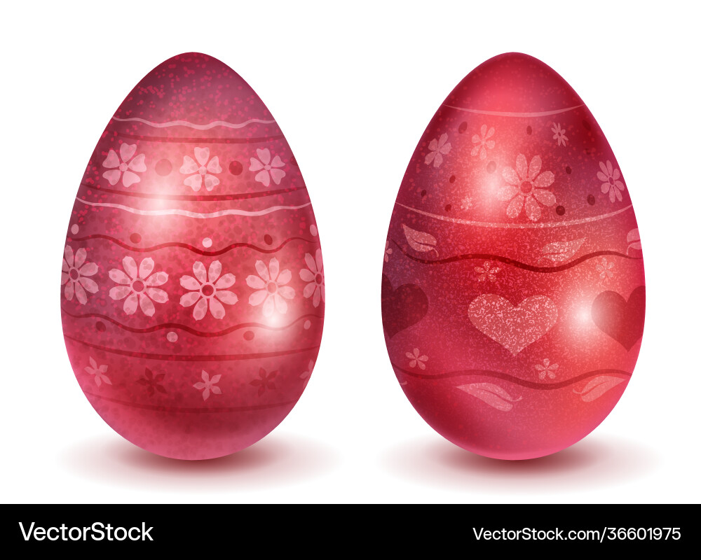 Realistic easter eggs Royalty Free Vector Image