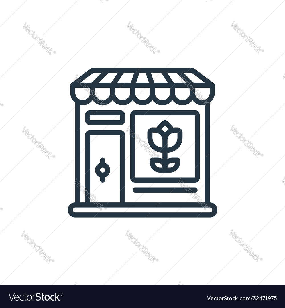 Shop icon isolated on white background outline Vector Image