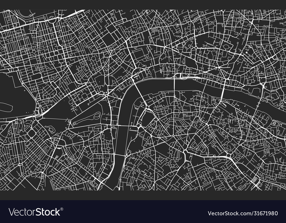 Black and white city map london Royalty Free Vector Image