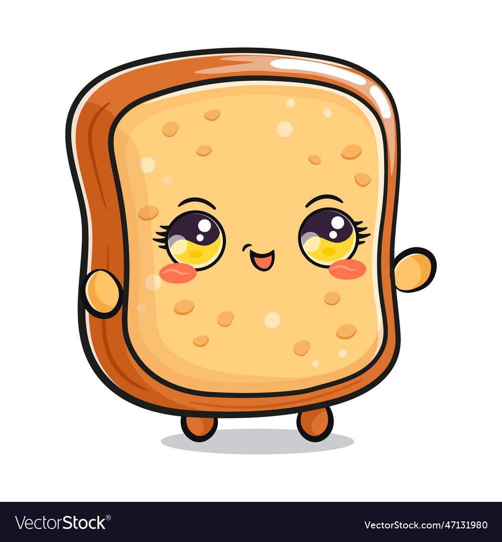 Cute funny toast waving hand hand drawn Royalty Free Vector