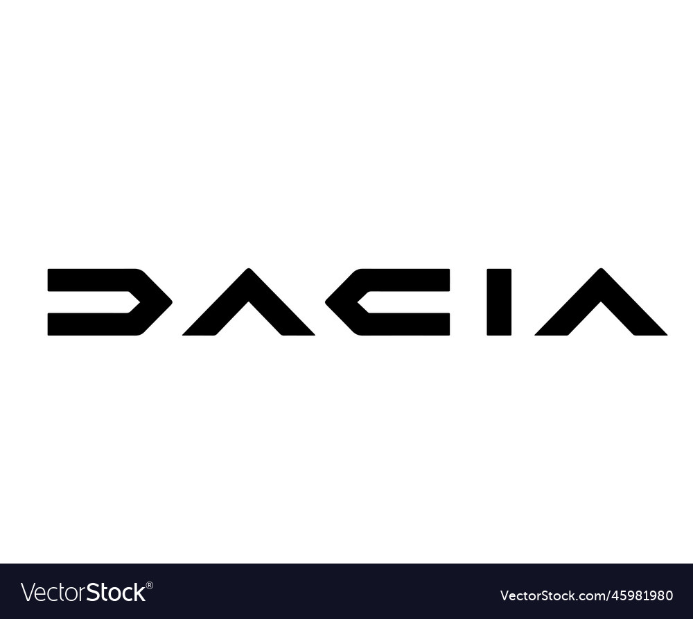 Dacia brand new logo car symbol name black design Vector Image