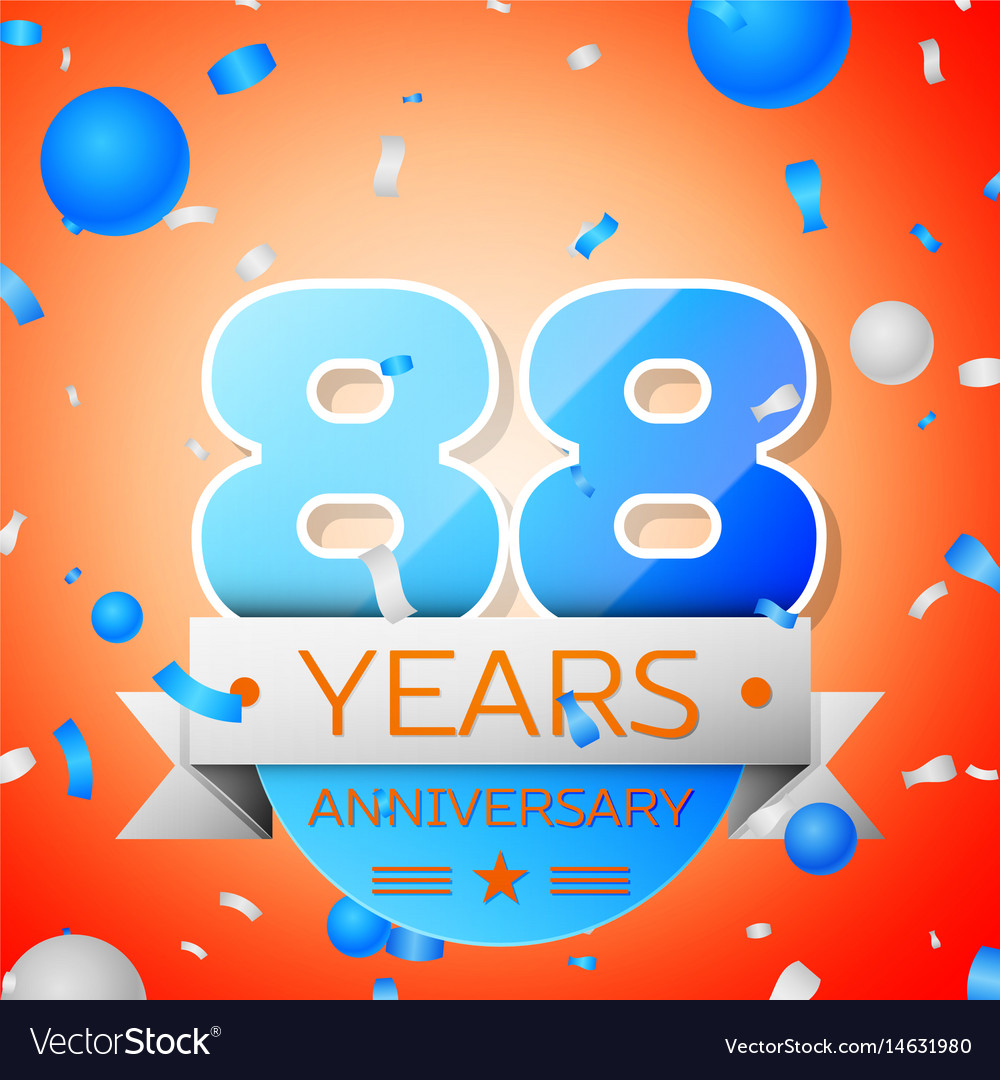 Eighty eight years anniversary celebration Vector Image