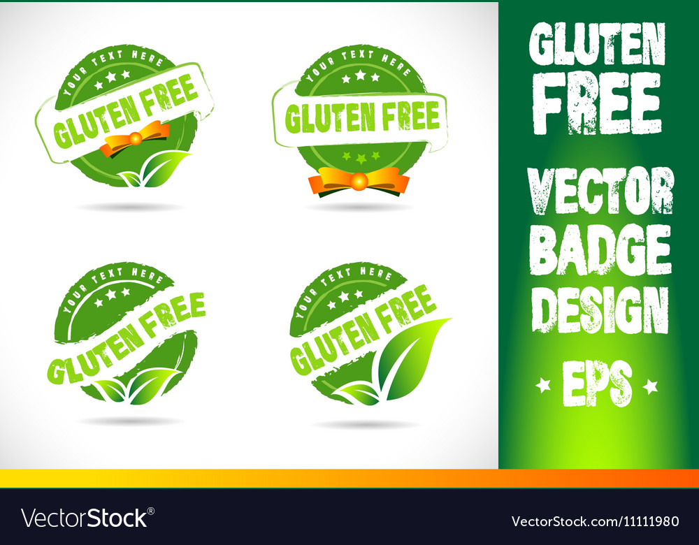 Gluten free badge logo Royalty Free Vector Image