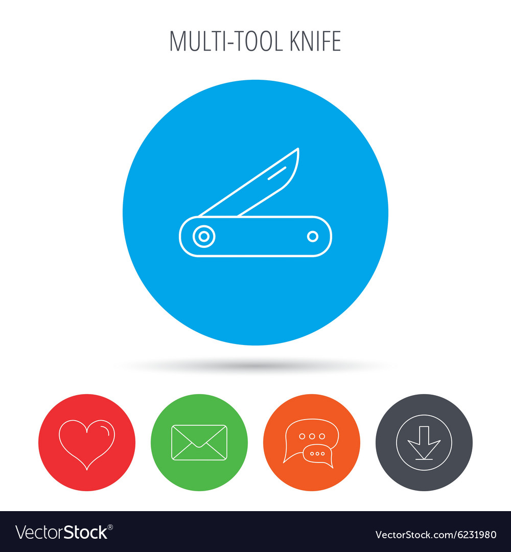 Multitool knife icon multifunction tool sign Vector Image