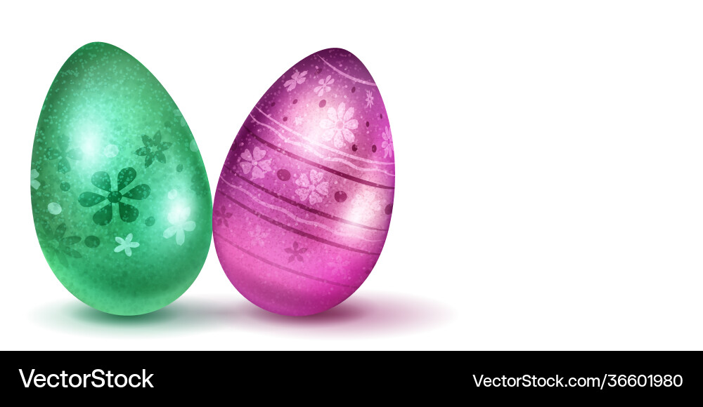 Realistic easter eggs Royalty Free Vector Image