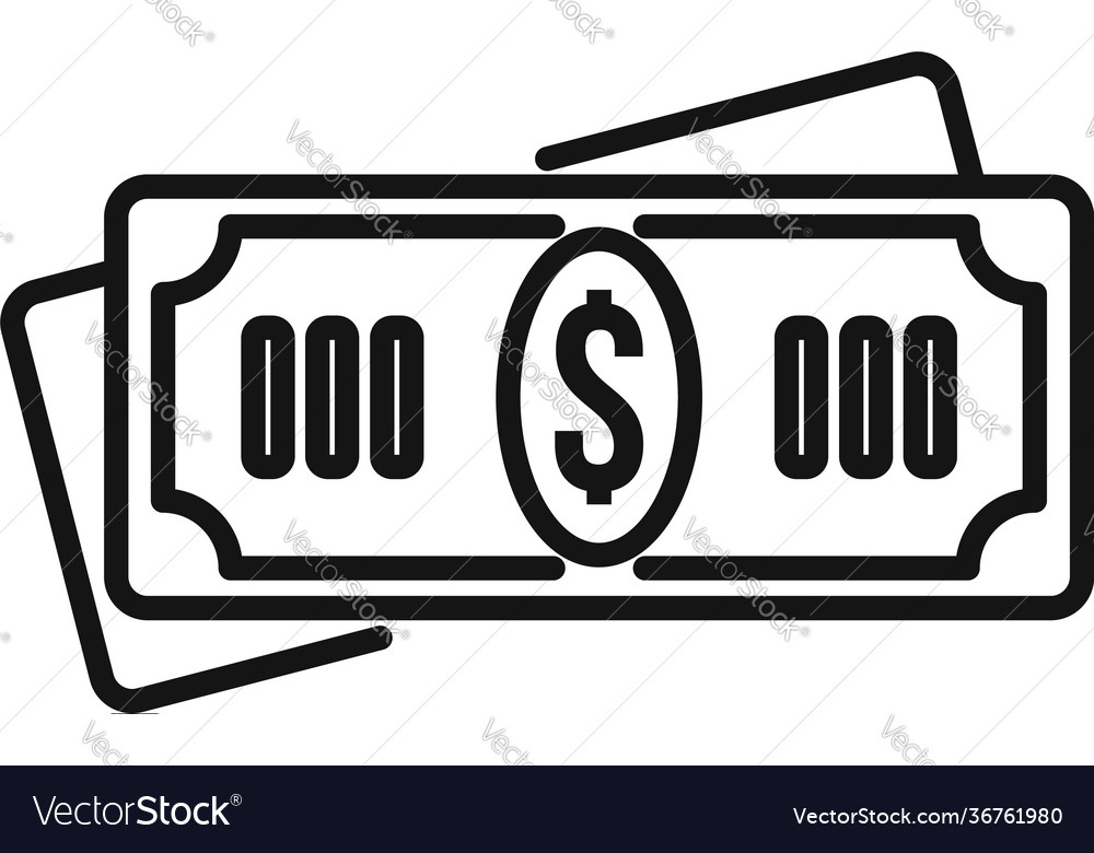 Tax Cash Icon Outline Style Royalty Free Vector Image