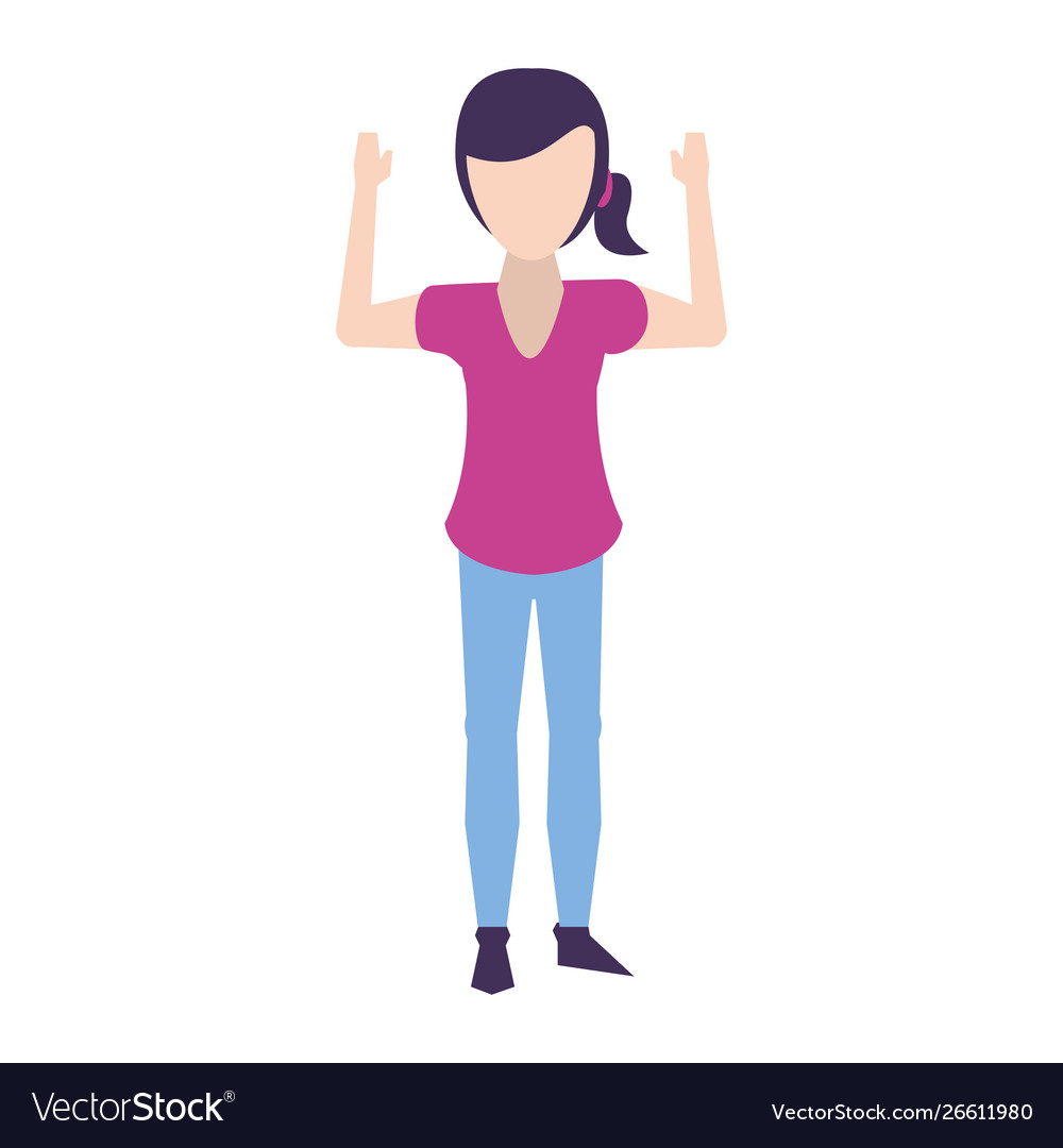 Woman faceless avatar body cartoon Royalty Free Vector Image