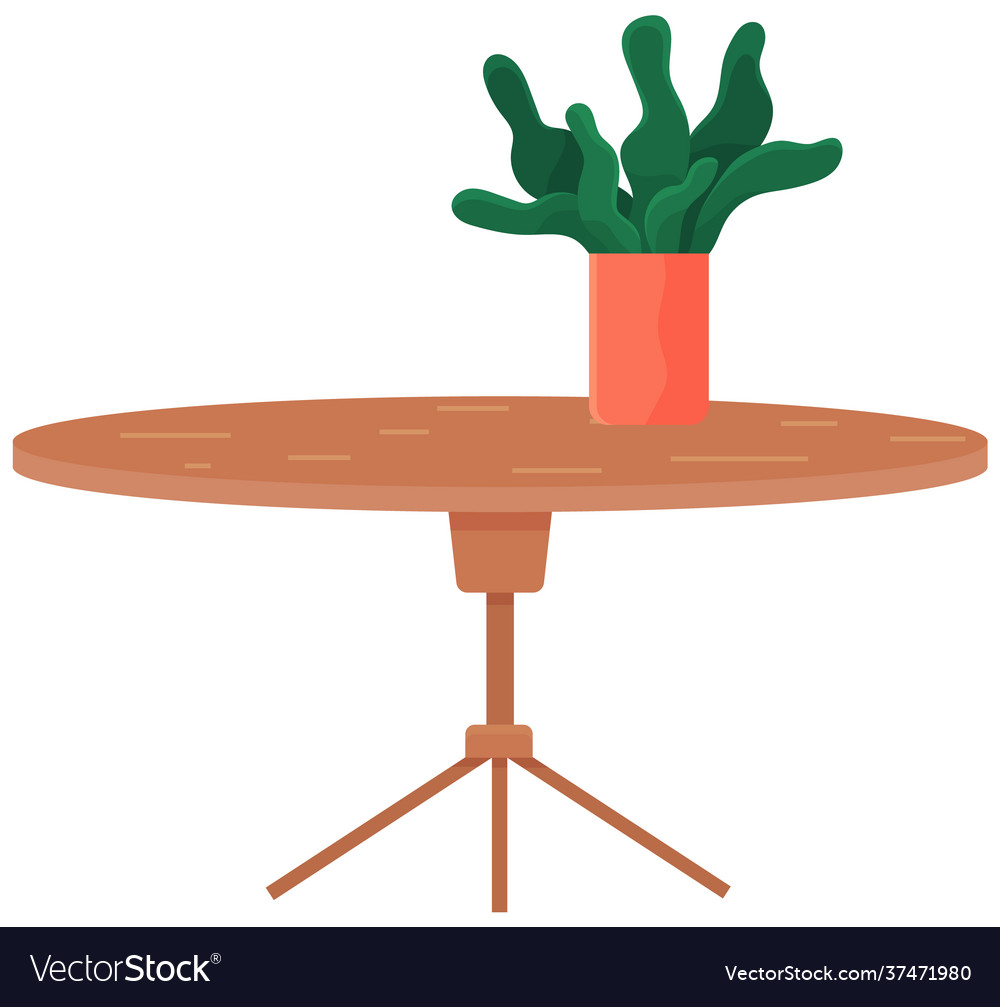 Wooden side table in flat style furniture Vector Image