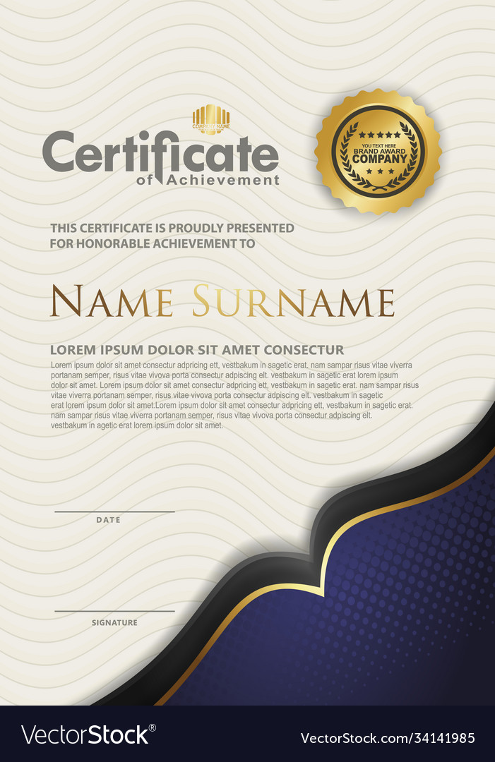 Certificate template with luxury and elegant Vector Image