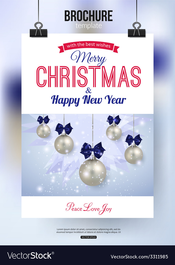 christmas brochure template abstract typographical