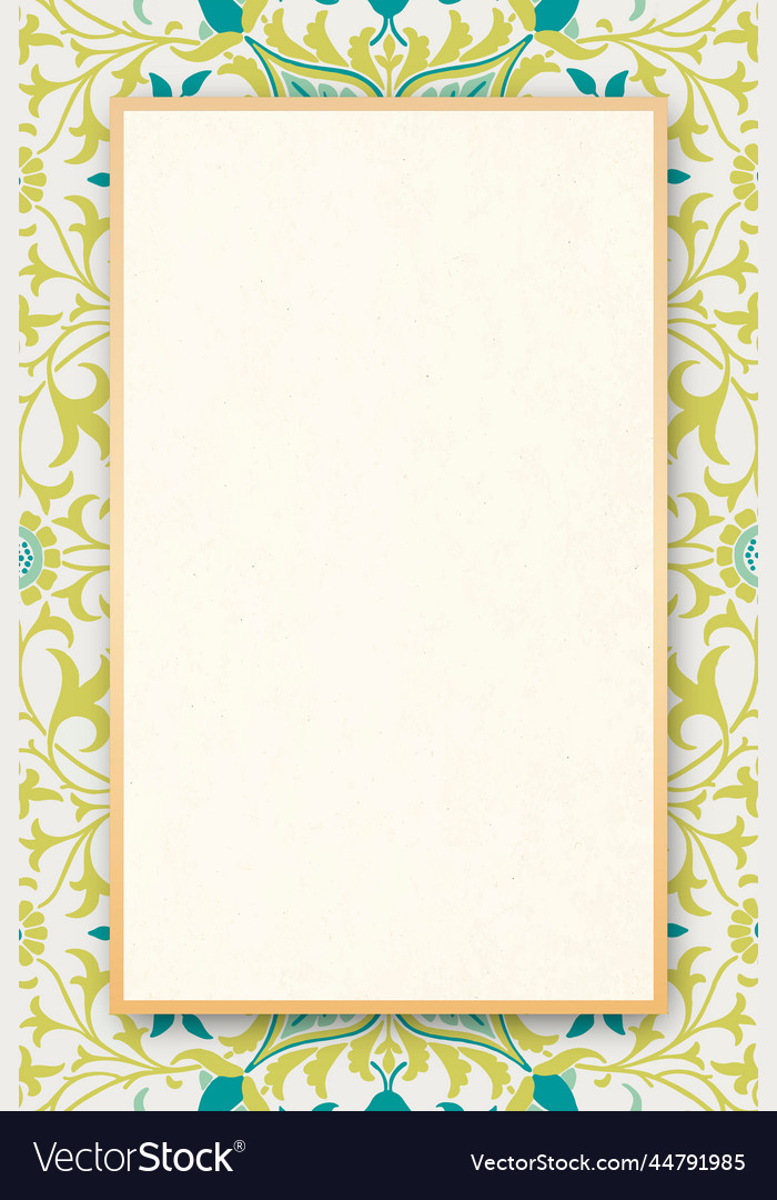 Floral antique pattern frame copy space Royalty Free Vector