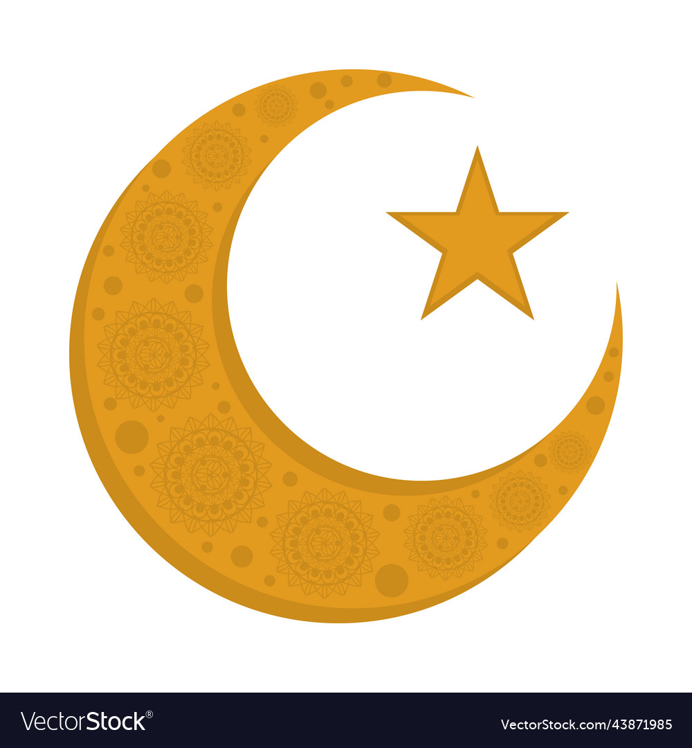 Muslim moon and star Royalty Free Vector Image