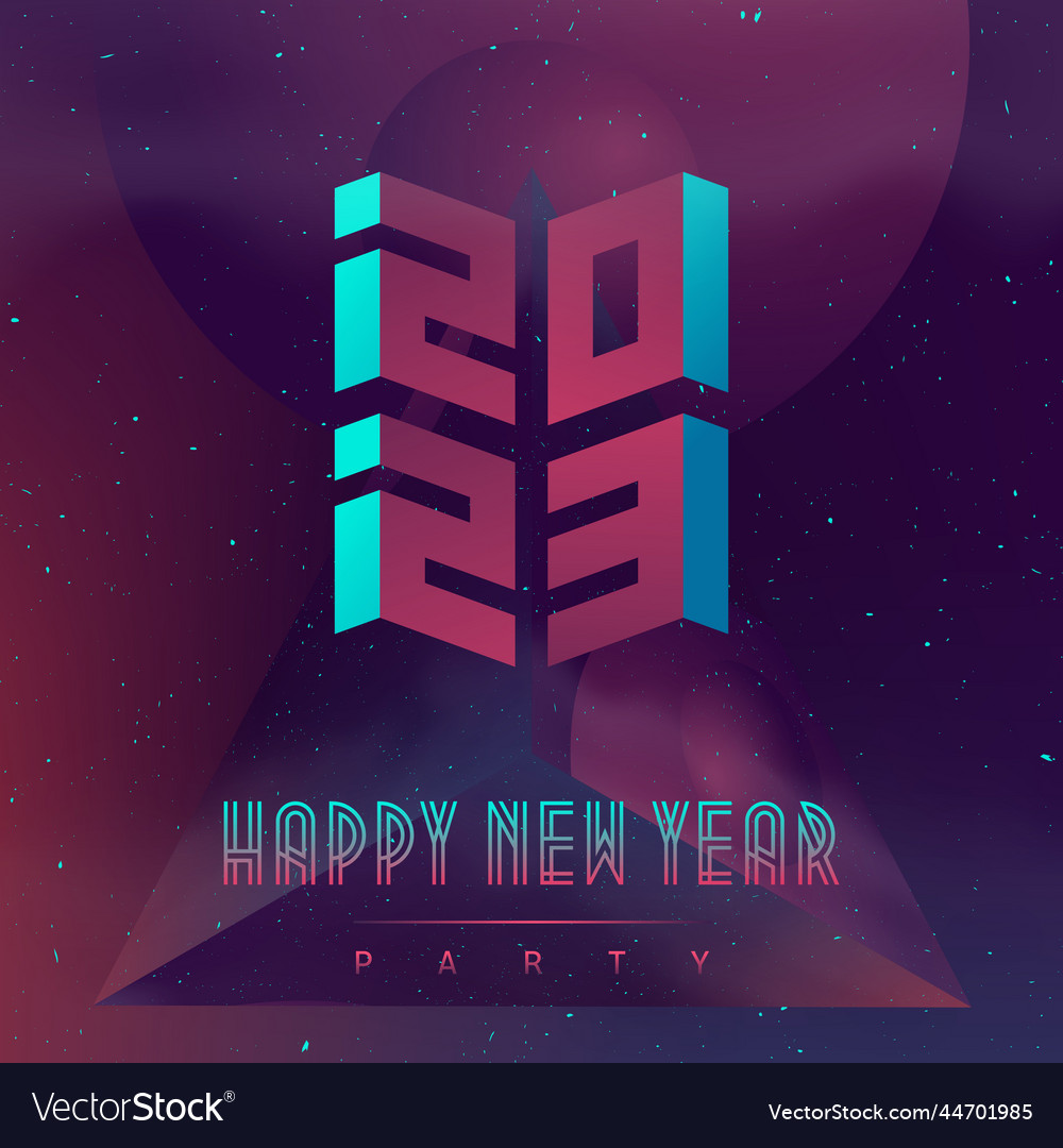 New year 2023 party futuristic poster Royalty Free Vector