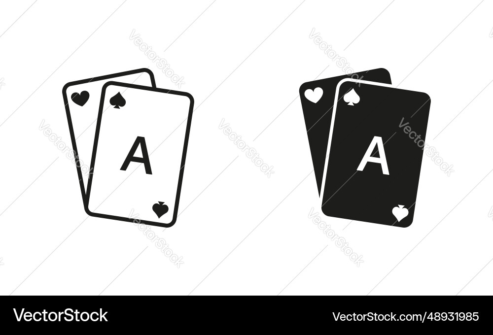 Play card symbol collection playing bridge black Vector Image