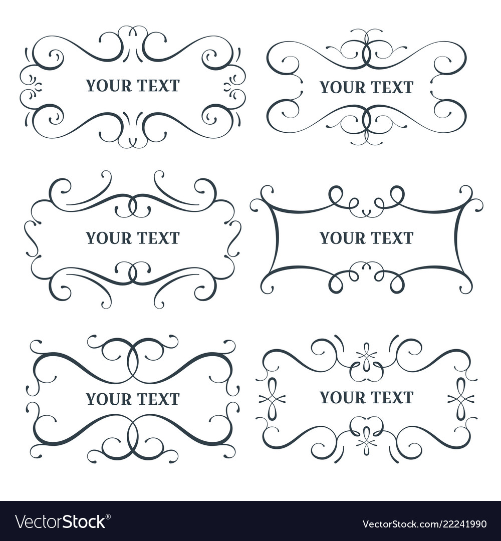 Download Flourish frames set scroll border Royalty Free Vector Image