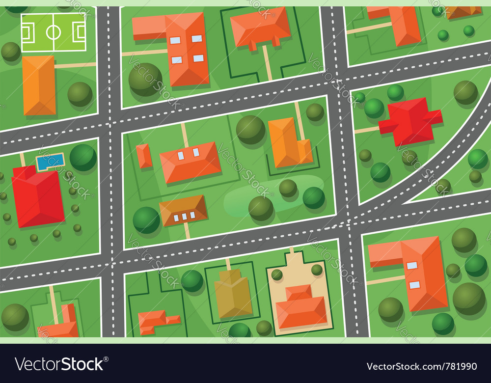 Map of village Royalty Free Vector Image - VectorStock