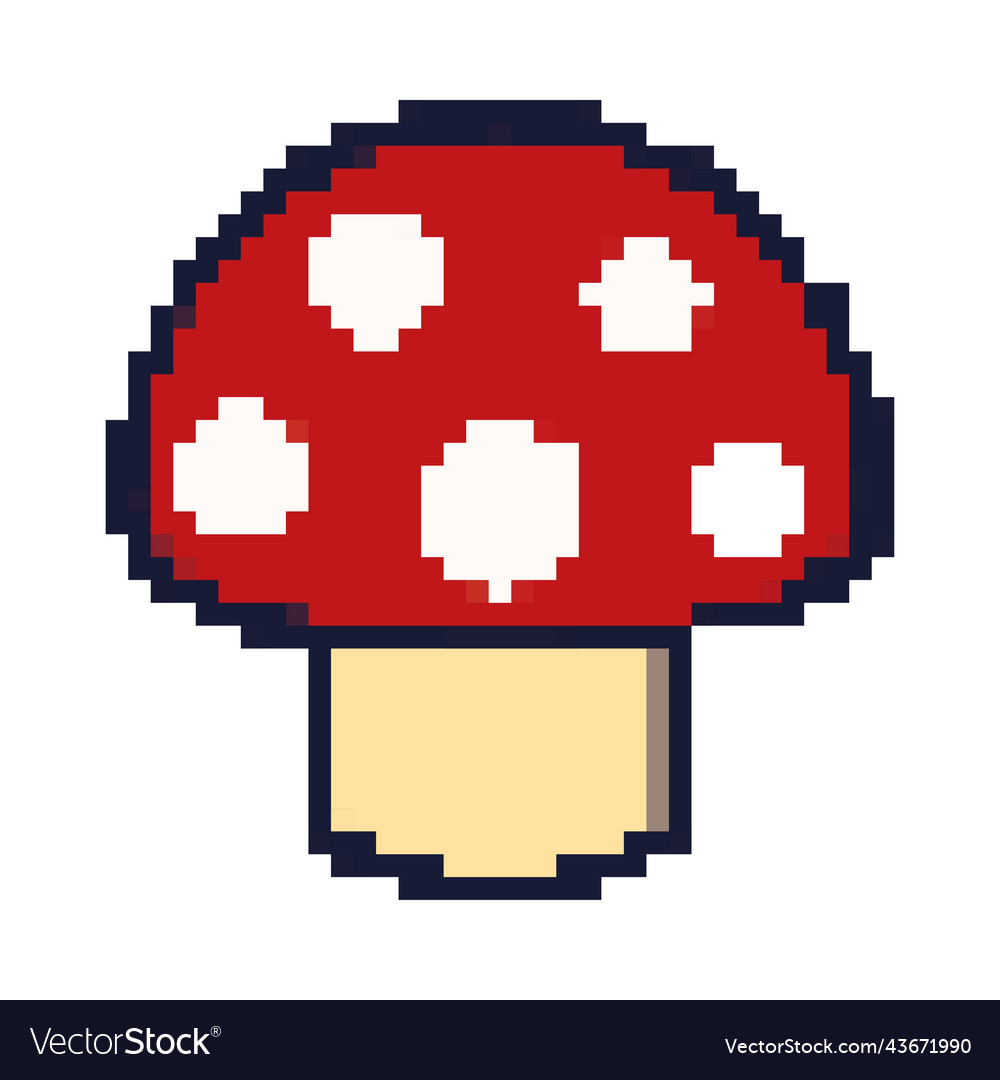 Mushroom pixel art Royalty Free Vector Image - VectorStock