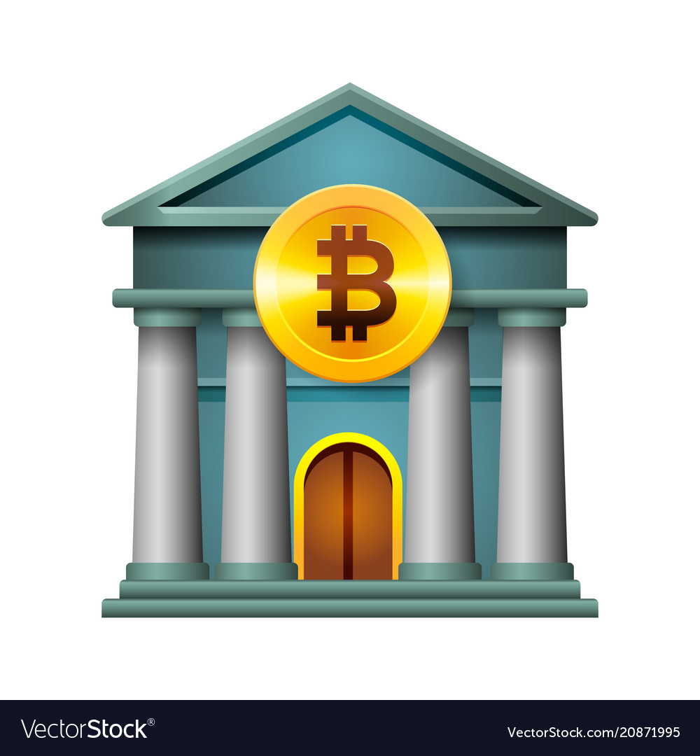 Bank icon modern design concept of cryptocurrency