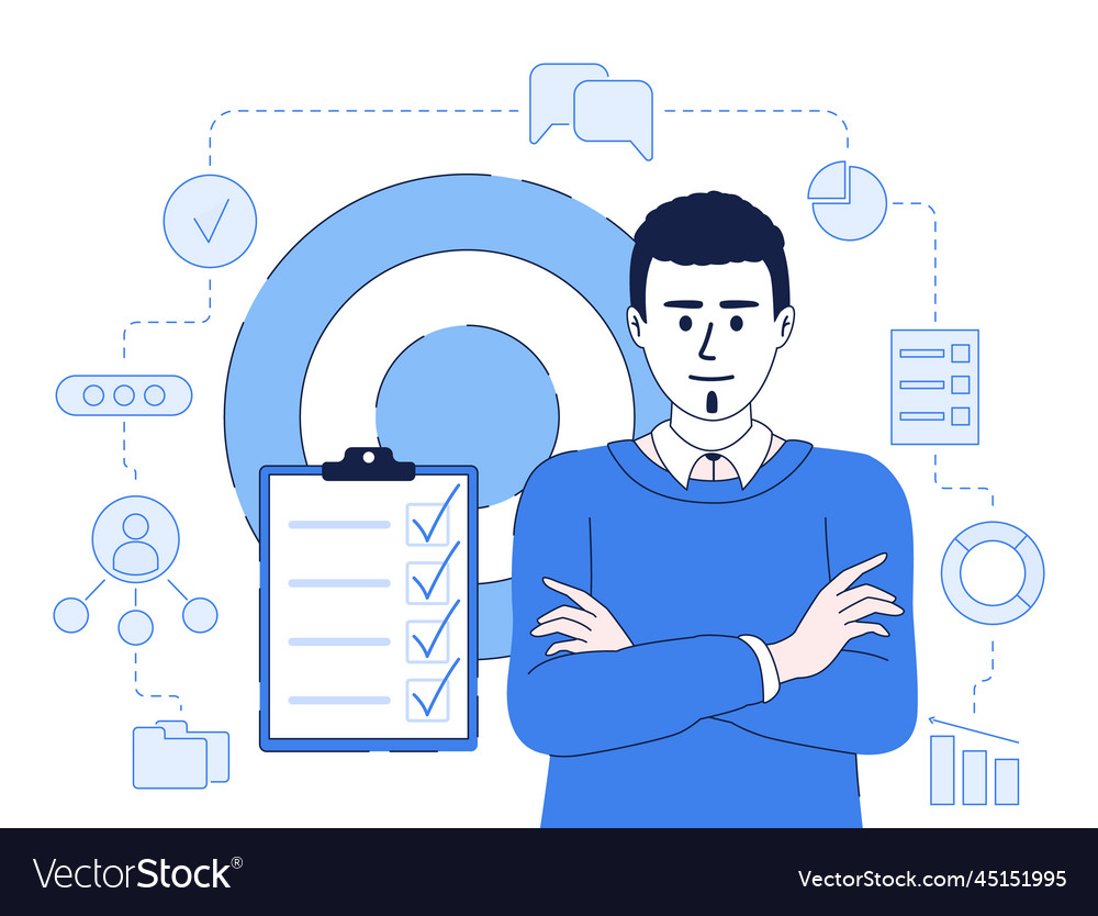 Corporate employee flat concept Royalty Free Vector Image