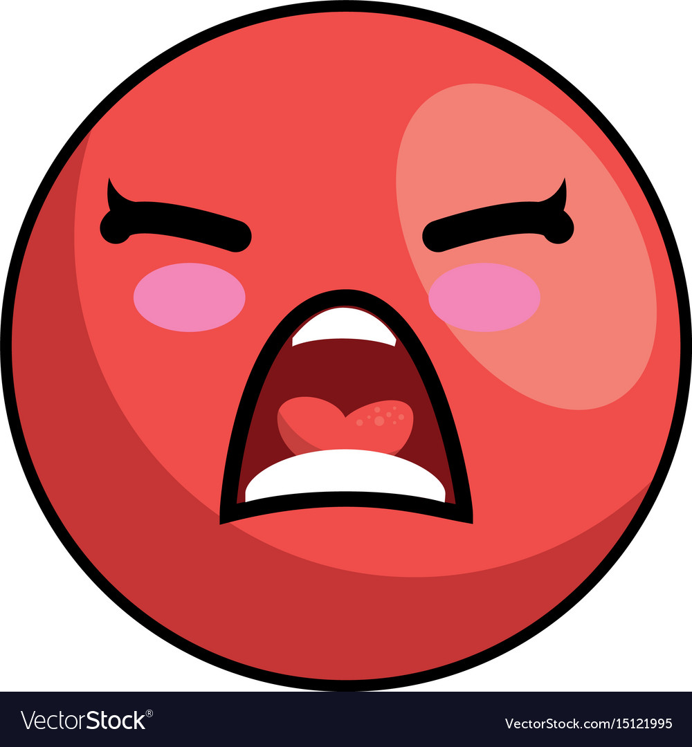 Cute kawaii cartoon face Royalty Free Vector Image