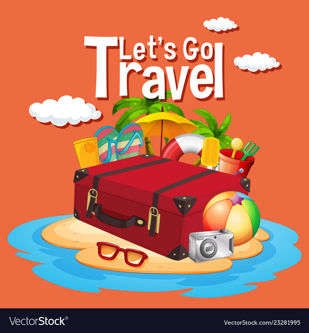 Premium Vector  Let's go travel background