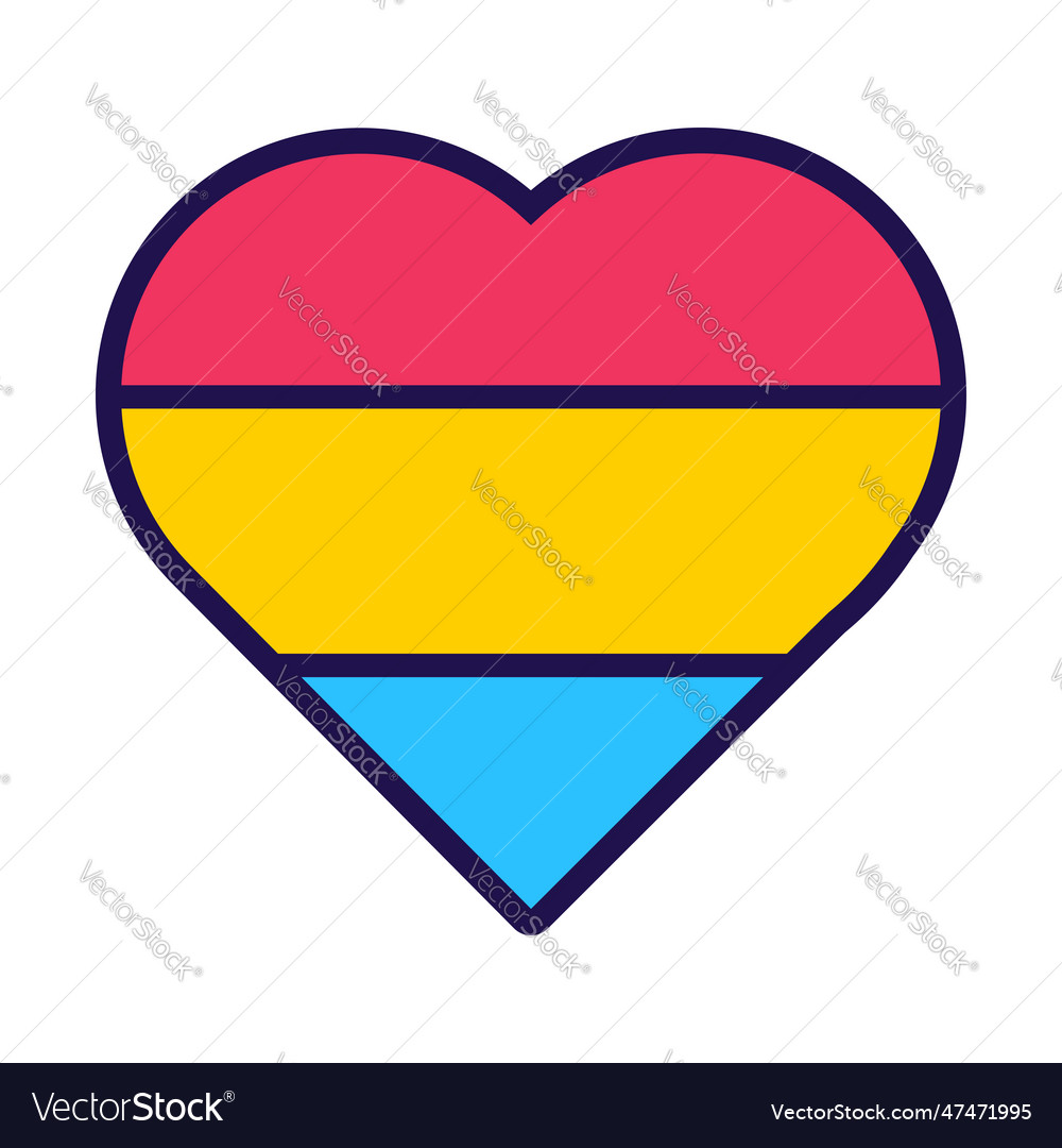 Outline Flag Heart Pansexual Pride Icon Royalty Free Vector 3684