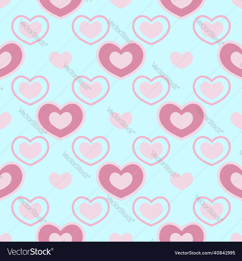 Seamless romantic pattern with hearts vector image Seamless romantic pattern with hearts