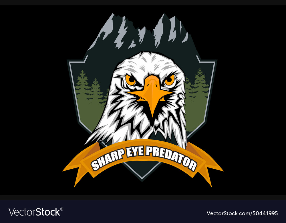 Sharp eye predator retro vintage design landscape