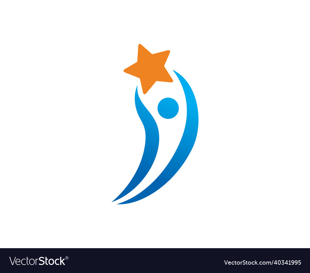 Star People Logo Template Design Emblem Royalty Free Vector