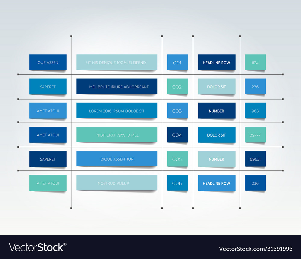 Table schedule tab planner infographic design Vector Image
