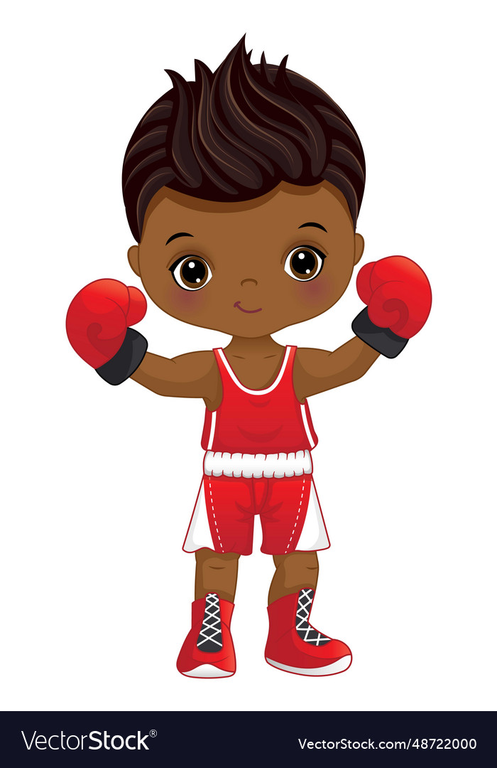 Cartoon african american boxing Royalty Free Vector Image